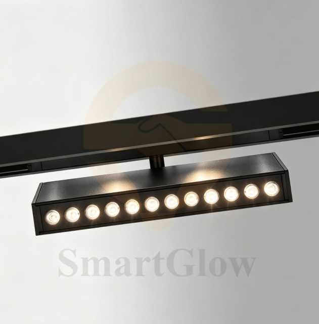 Commercial Black 220V Magnetic Track Adjustable Rectangle Grille Lights 10W