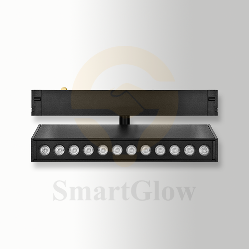 Commercial Black 220V Magnetic Track Adjustable Rectangle Grille Lights 10W