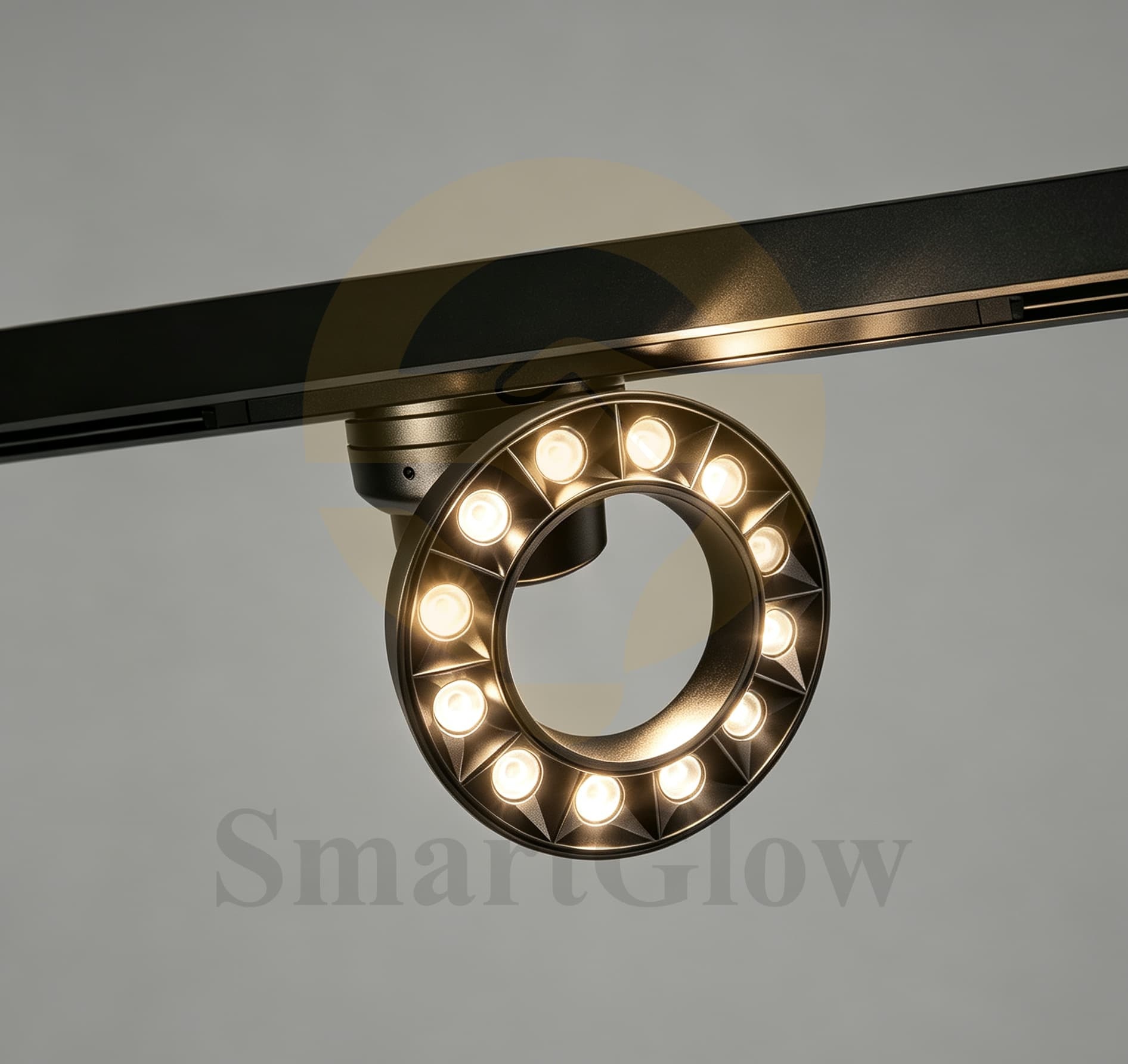 Adjustable Commercial LED Magnetic Track Round Grille Light With Smart Control System