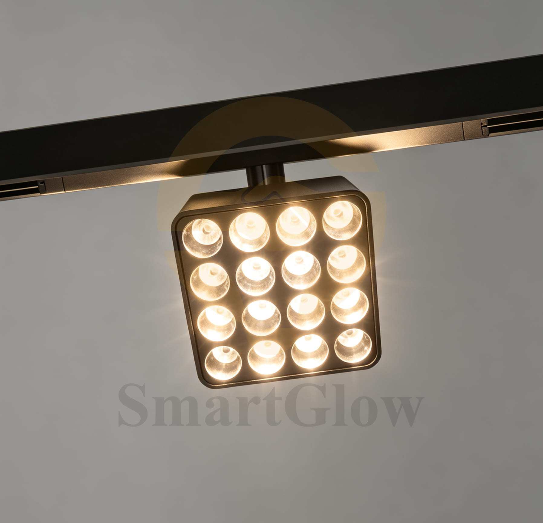 220V Adjustable LED Square Magnetic Track Grille Light - 9W