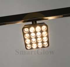 220V Adjustable LED Square Magnetic Track Grille Light - 9W
