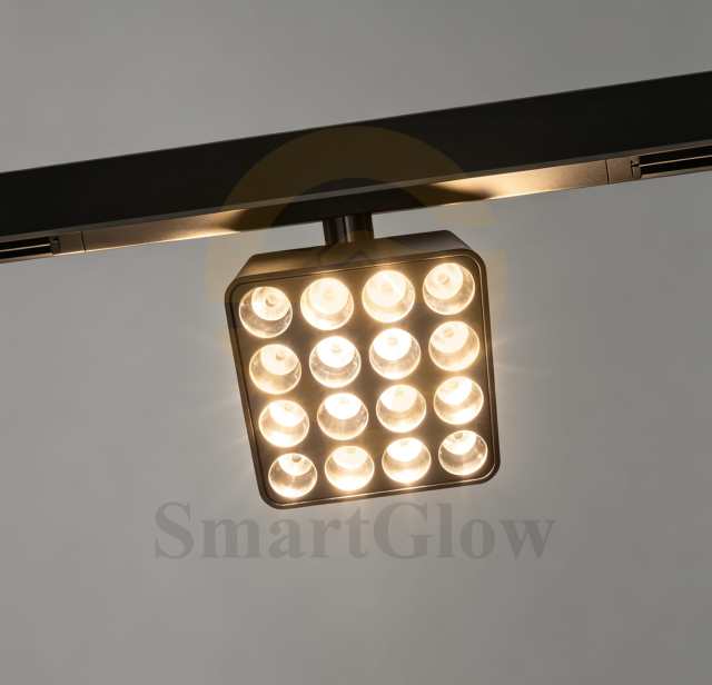 220V Adjustable LED Square Magnetic Track Grille Light - 9W