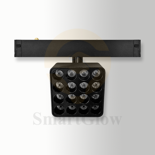 220V Adjustable LED Square Magnetic Track Grille Light - 9W