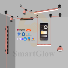 Minimalist LED Pink Flexible Track Rail Grille Lighting for Artwork