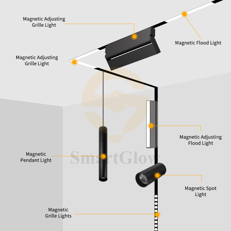 Low Voltage Wireless LED Linear Magnetic Track Anti Glare Grille Lighting