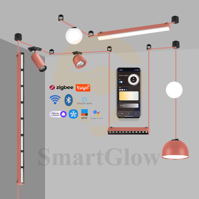 Multi Color Options 48V Bendable Woven Belt Track LED Round Flood Lights