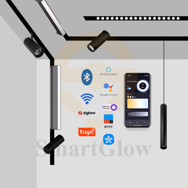 Adjustable Black Magnetic Track LED Folding Grille Light