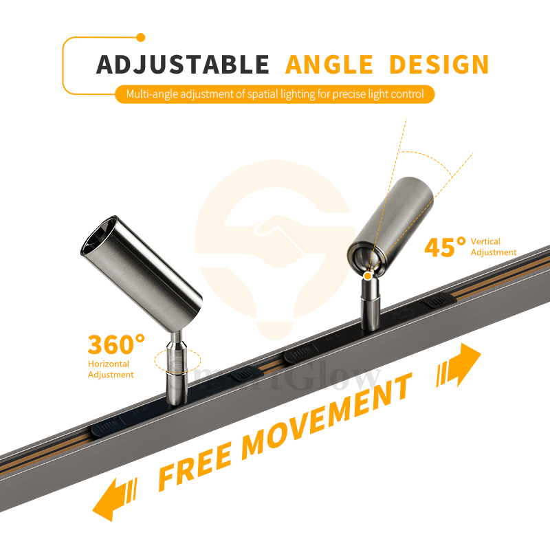 Minimalist Low Voltage Magnetic Track Adjustable LED Round Spotlight