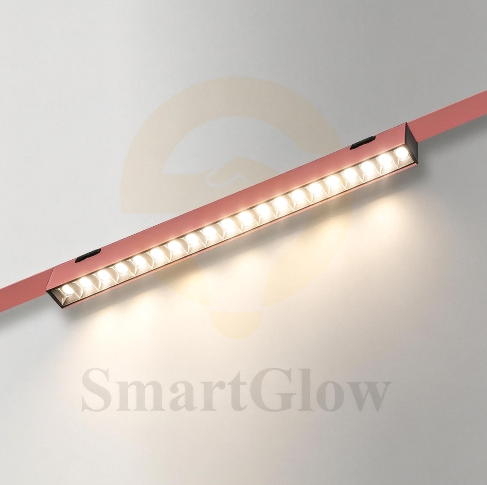 Minimalist LED Pink Flexible Track Rail Grille Lighting for Artwork