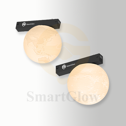 DIP Switch 3CCT Selectable Magnetic Track Spherical Decorative Lamp - Earth/Moon