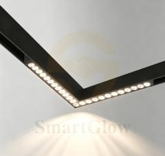 220V Linear LED 90° Corner Magnetic Track Grille Light - DIP-3CCT Dimmable