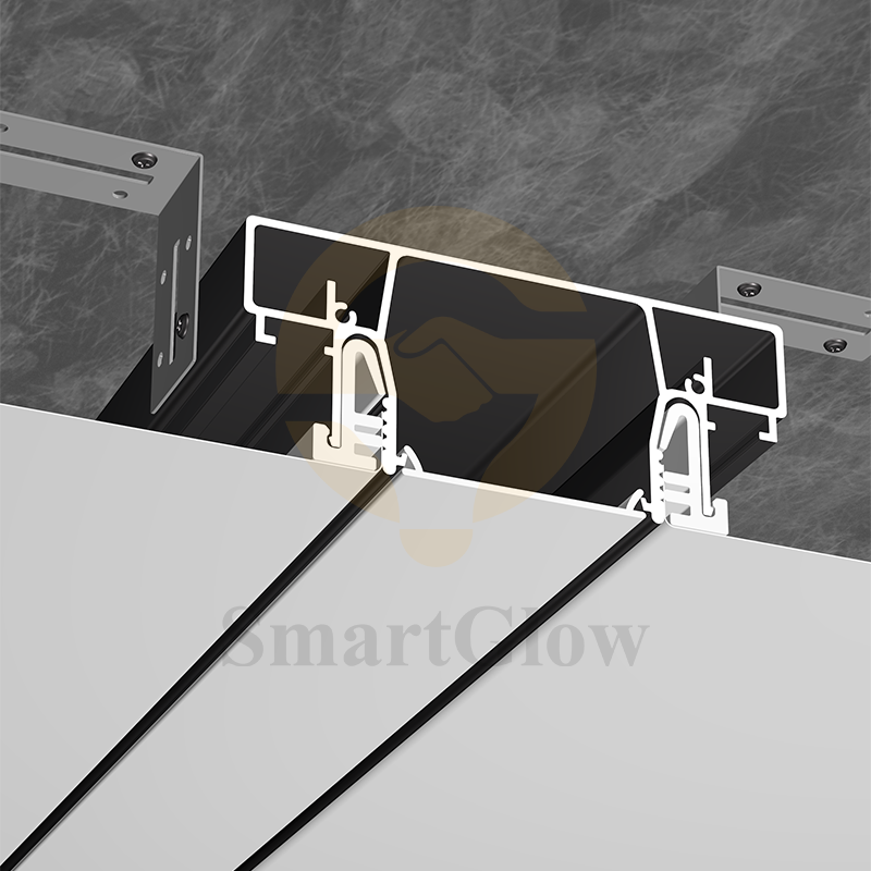 Trimless Stretch Ceiling Profile With Recessed LED Lighting