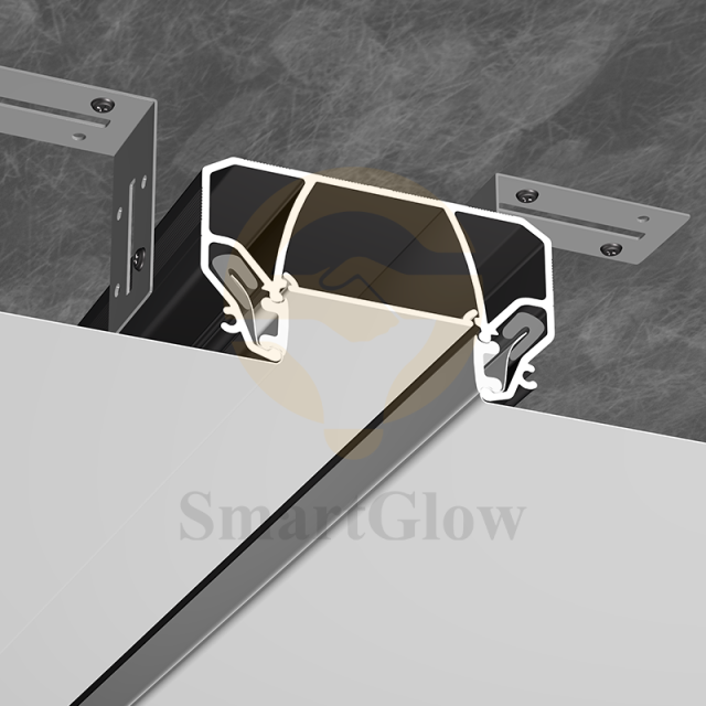 Trimless Stretch Ceiling Aluminum Profile With LED Strips Channel
