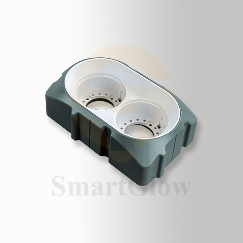 Frameless Anti-glare White Round Recessed Led Double Head Spotlight