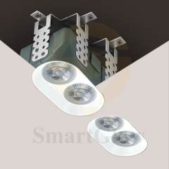 Trimless White Round Spliceable Recessed Led Double Head lighting