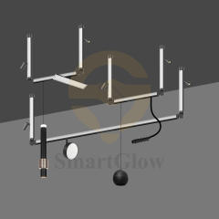 48V Circular Pendant LED Office Magnetic Track Light System -  5CCT Dimmable