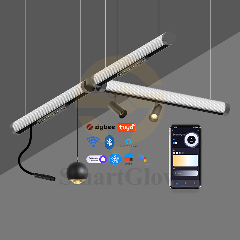 Modular LED Office Magnetic Track Light fixtures - 5CCT Dimmable