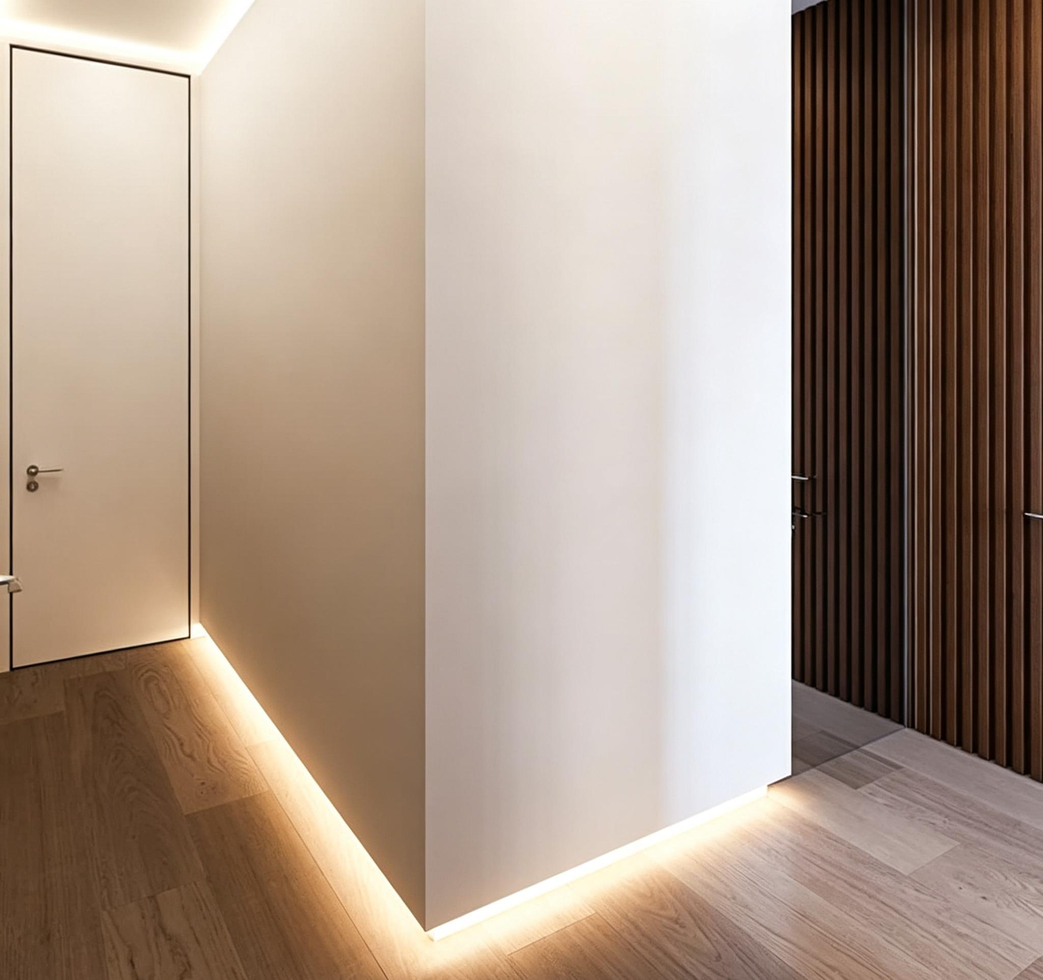 Hidden Aluminium shadow gap skirting Profile - 42mm