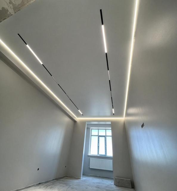Shadow Gap Wall Aluminum Profiles With LED Strips Lighting - 24.5mm