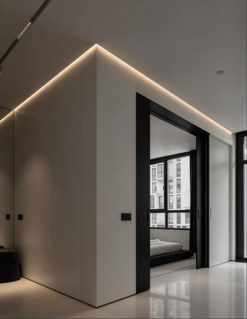 Shadow Aluminum profile for ceilings for Led Strips lighting for Stretch Ceiling