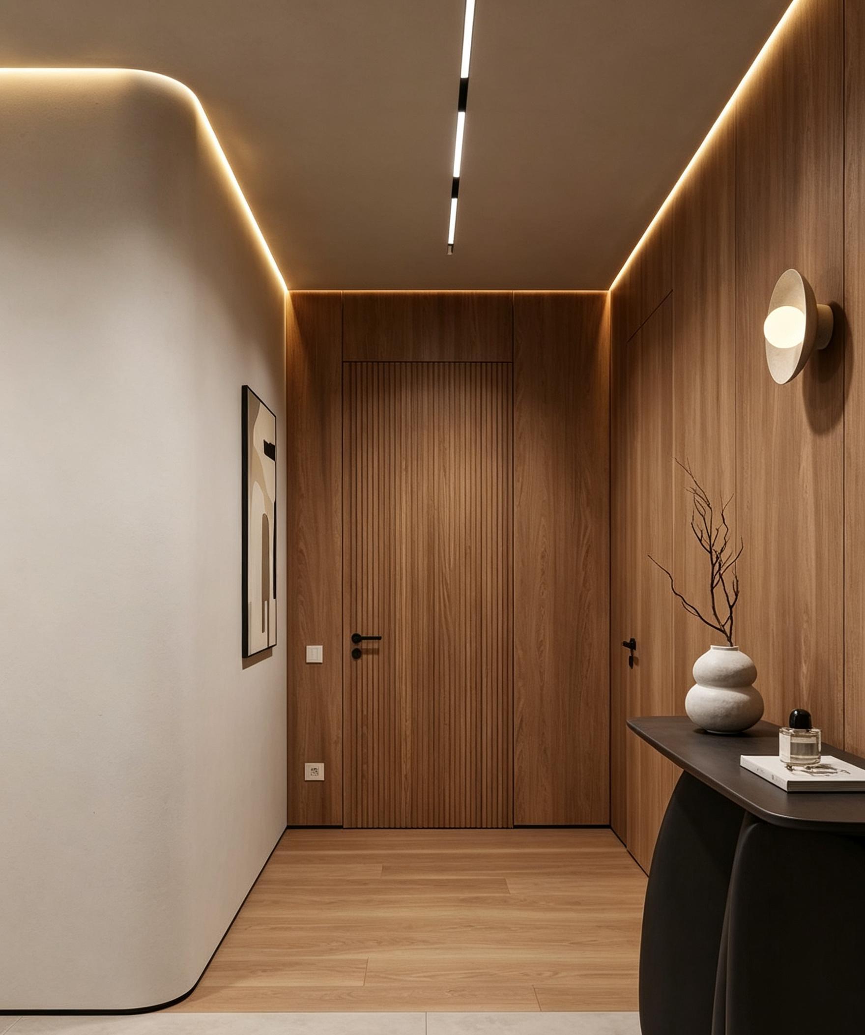Stretch Ceiling Wall Profile With LED Strips Channel - 23.8mm