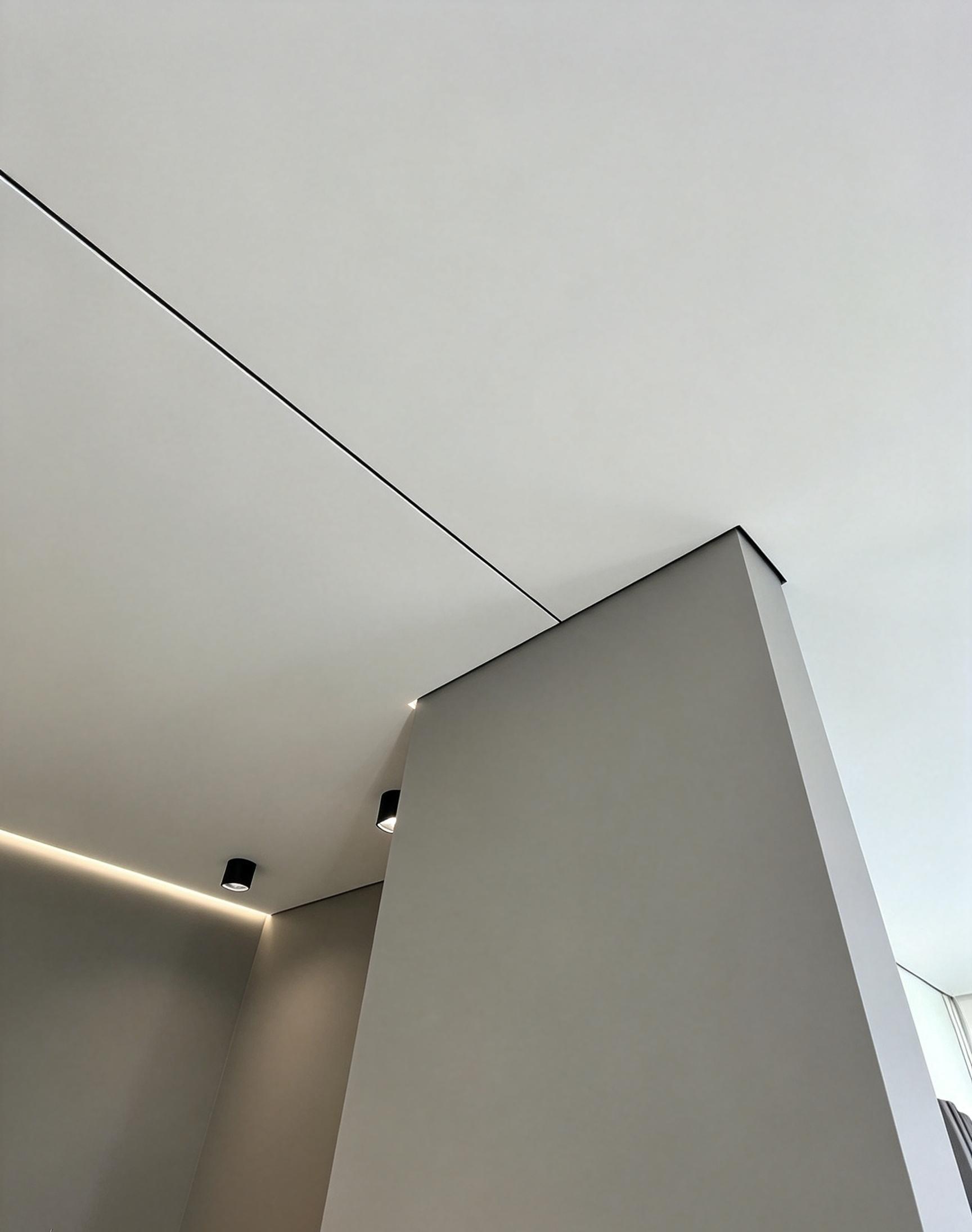LED Strips Lighting Stretch Ceiling Separator Aluminum Wall Profile - 7.8mm
