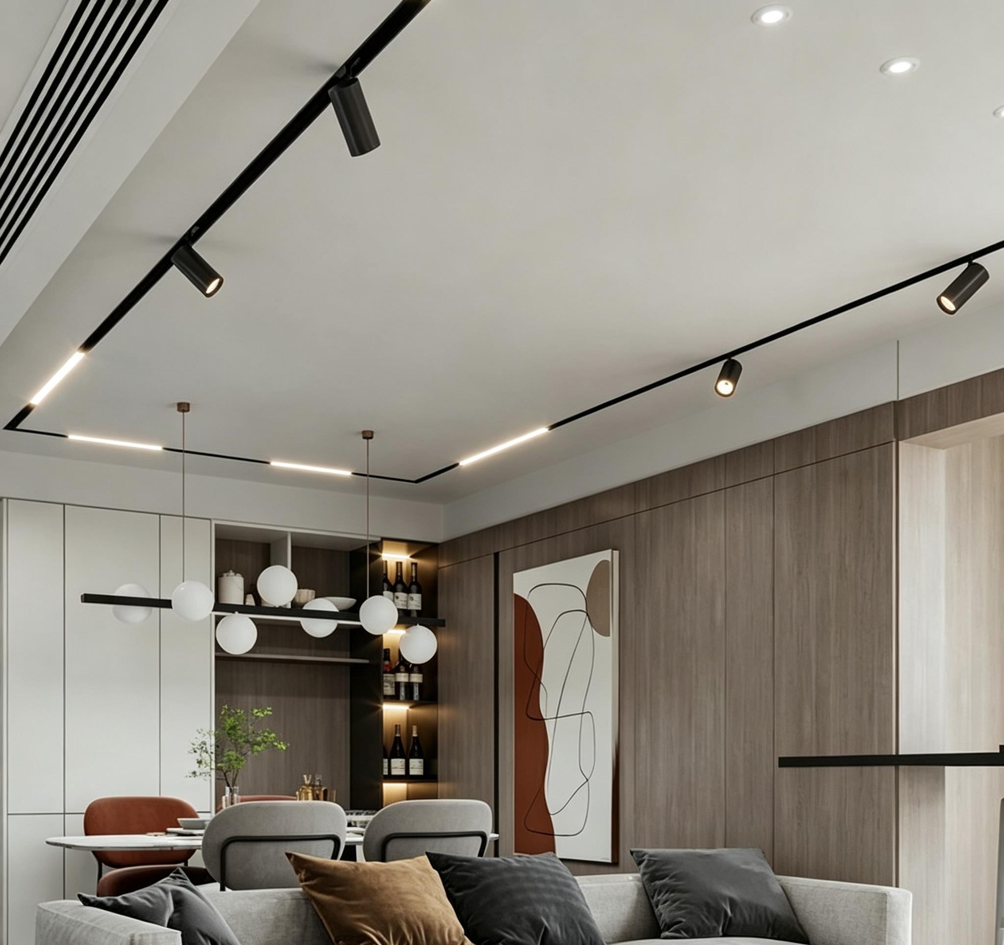 Stretch Ceiling Recessed LED Magnetic Track Rail Aluminum Profile - 26mm
