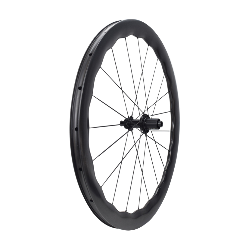 700C road bike 28mm width disc brake carbon wave wheels disc brake with 3.5mm/5.2mm carbon spoke Carbon and SA-CS03 center lock hub