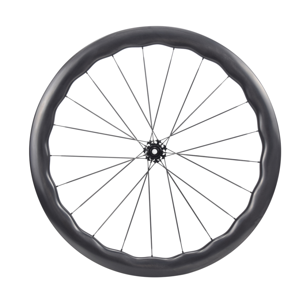 700C road bike 28mm width disc brake carbon wave wheels disc brake with 3.5mm/5.2mm carbon spoke Carbon and SA-CS03 center lock hub