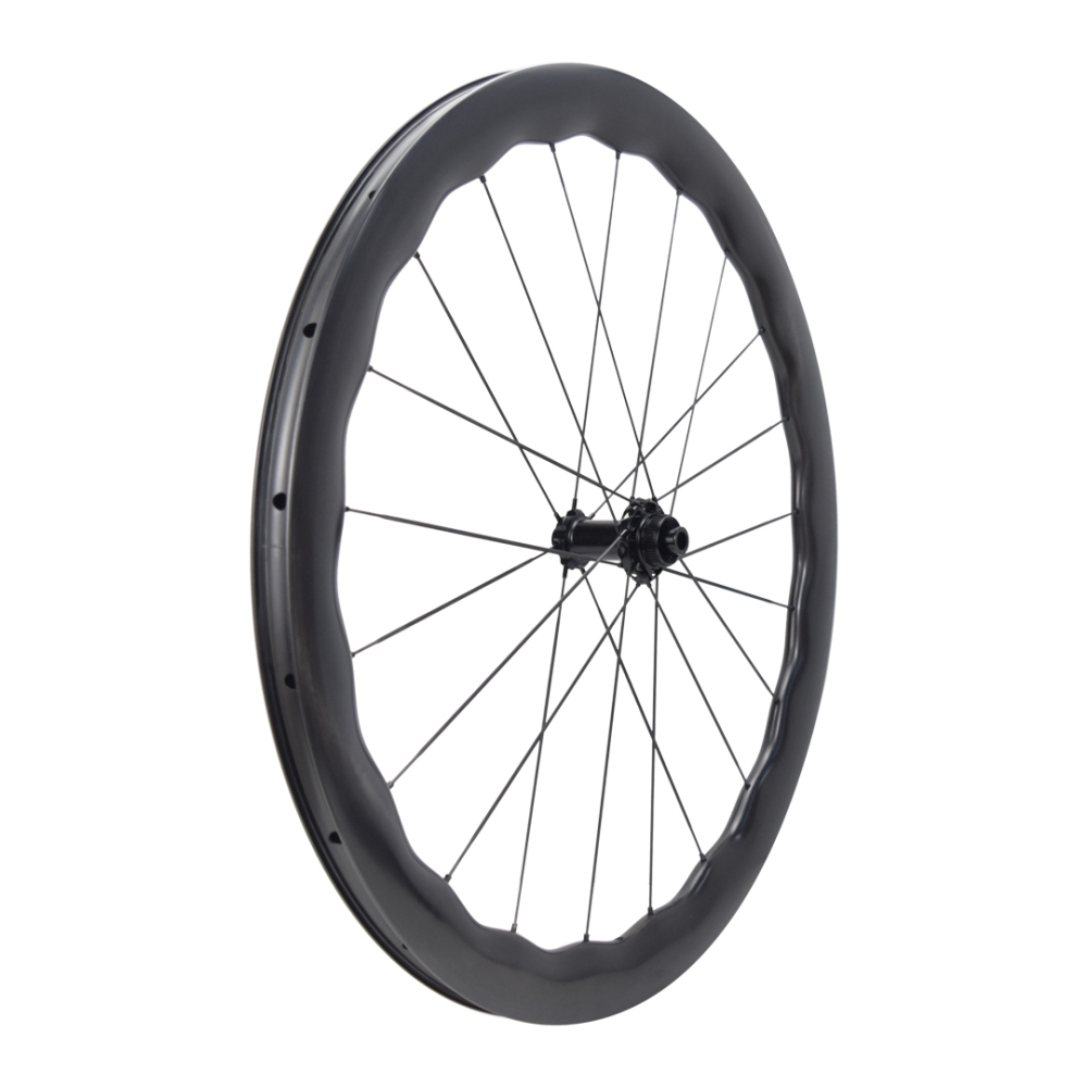 700C road bike 28mm width disc brake carbon wave wheels disc brake with 3.5mm/5.2mm carbon spoke Carbon and SA-CS03 center lock hub