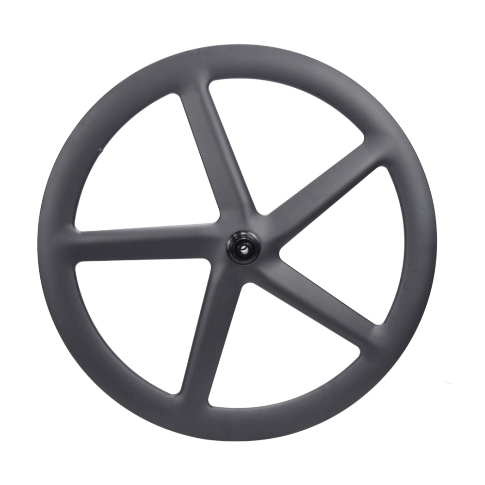 700C 5-spoke full carbon wheel for rim brake or disc brake and track wheel center lock hub or track hub available