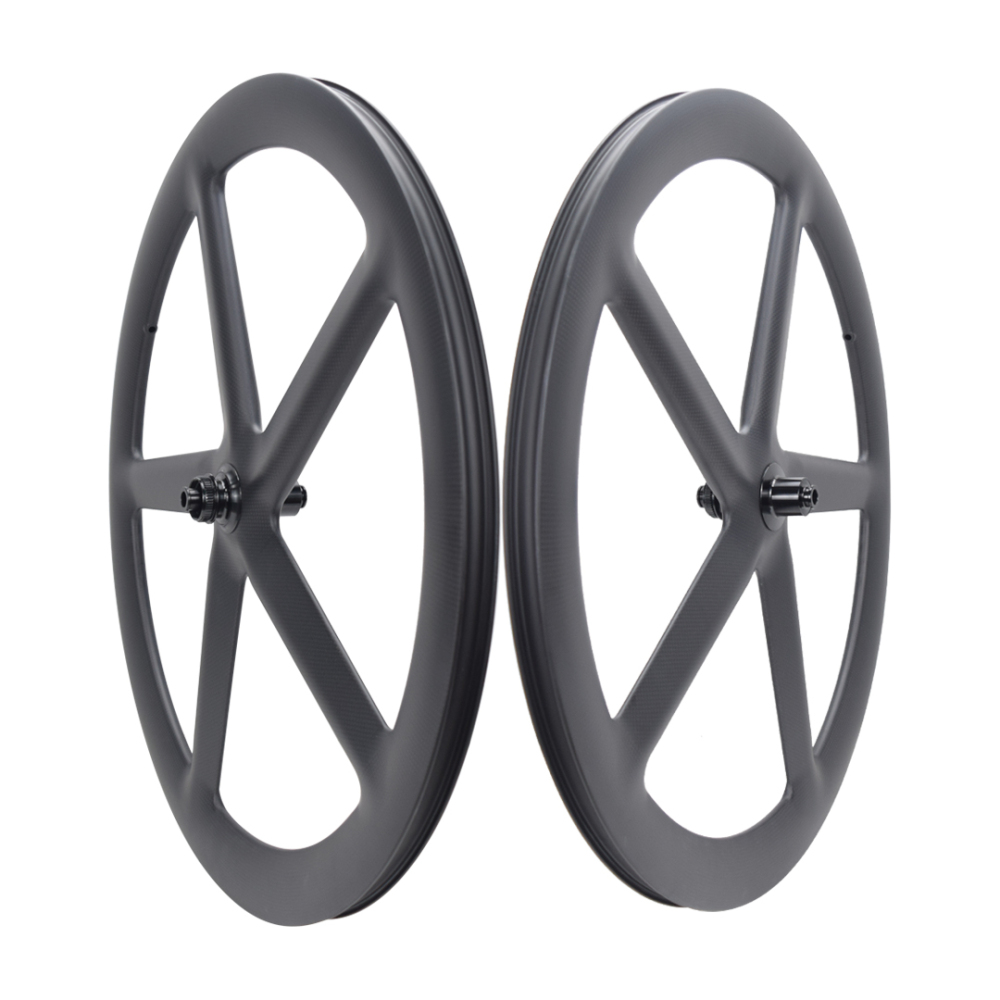 700C 5-spoke full carbon wheel for rim brake or disc brake and track wheel center lock hub or track hub available