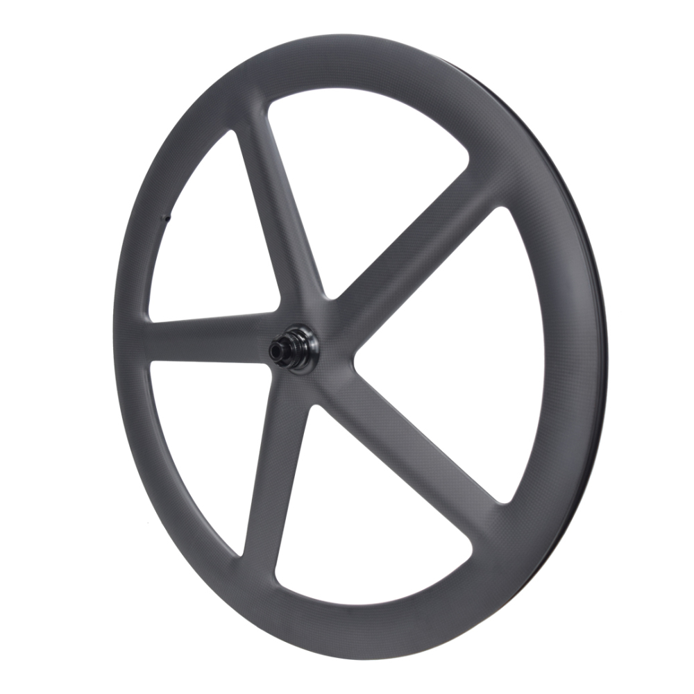 700C 5-spoke full carbon wheel for rim brake or disc brake and track wheel center lock hub or track hub available