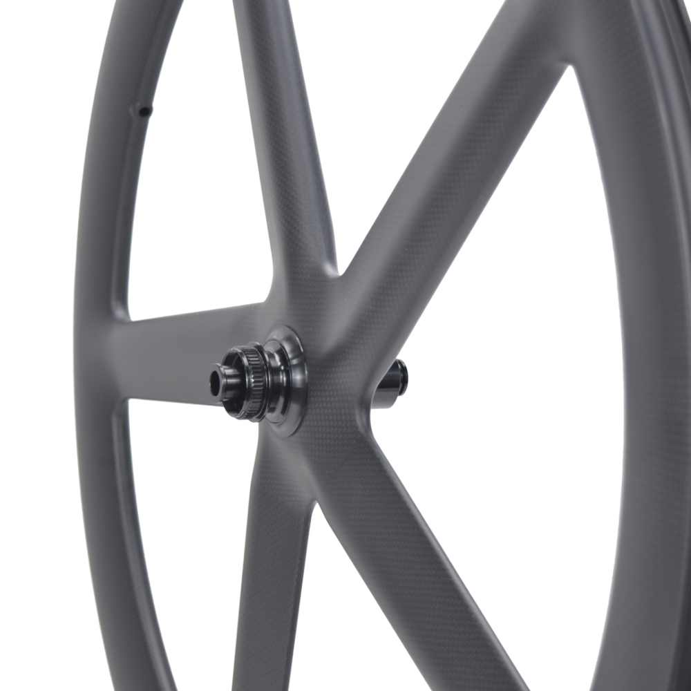 700C 5-spoke full carbon wheel for rim brake or disc brake and track wheel center lock hub or track hub available