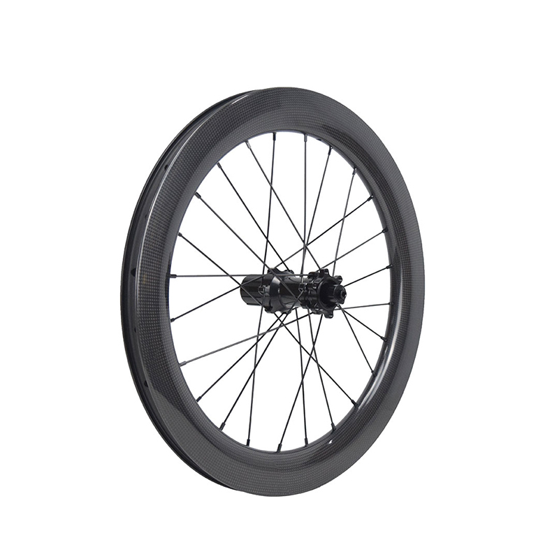 High-performance carbon fiber 406/451 BMX bike wheelset, equipped with 23x50mm clincher/tubeless rims and RD03 center-lock/6-hole hub