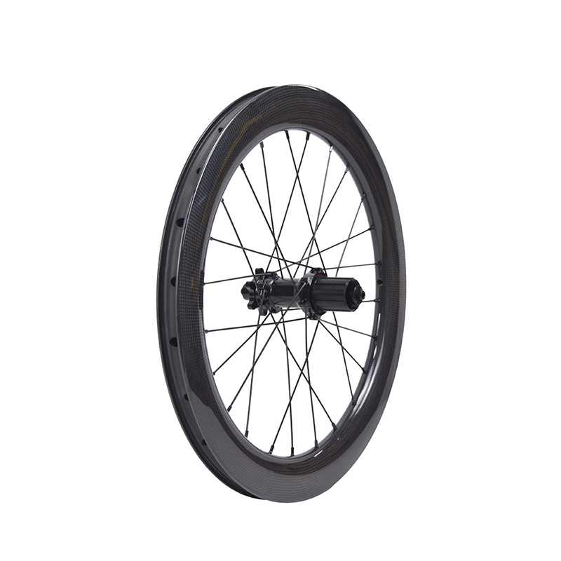 High-performance carbon fiber 406/451 BMX bike wheelset, equipped with 23x50mm clincher/tubeless rims and RD03 center-lock/6-hole hub