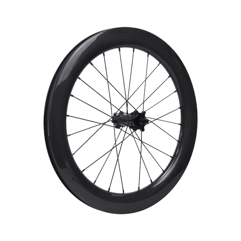 High-performance carbon fiber 406/451 BMX bike wheelset, equipped with 23x50mm clincher/tubeless rims and RD03 center-lock/6-hole hub
