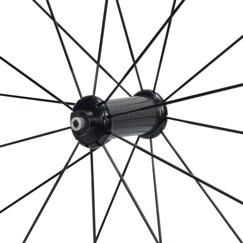 650C high-speed stable road bike rim brake carbon fiber wheelset with R36 hubs and 50mm deep tubular/clincher rims