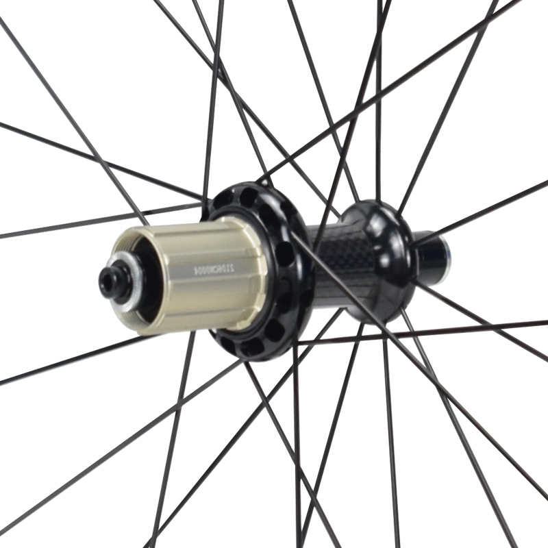 650C high-speed stable road bike rim brake carbon fiber wheelset with R36 hubs and 50mm deep tubular/clincher rims