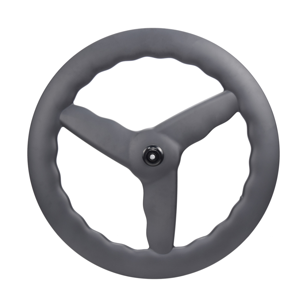 Tri-spoke Undulating wheels 70-75mm Depth 28mm Width with 36T ratchet hub fit 700x28C-45C tire Tubeless