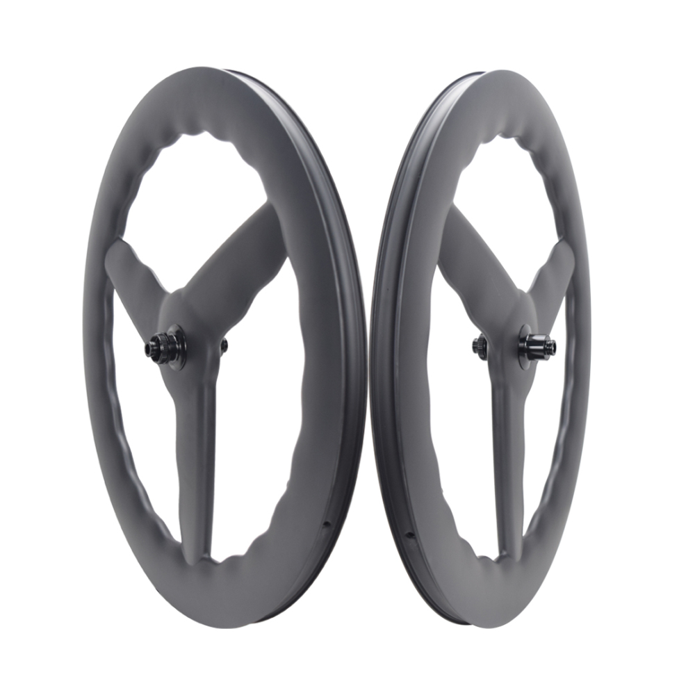 Tri-spoke Undulating wheels 70-75mm Depth 28mm Width with 36T ratchet hub fit 700x28C-45C tire Tubeless