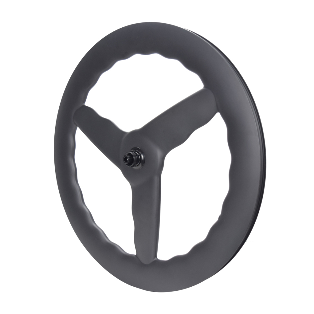 Tri-spoke Undulating wheels 70-75mm Depth 28mm Width with 36T ratchet hub fit 700x28C-45C tire Tubeless
