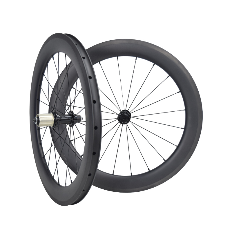 406/451 carbon fiber BMX rim brake bike wheelset equipped with SA-R13 4pawls hub and 23x50mm clincher/tubeless rims