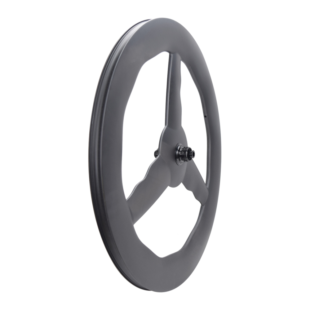 75-80mm Depth Tri-spoke Undulating Wheels 28mm Width 36T Ratchet Hub Tubeless