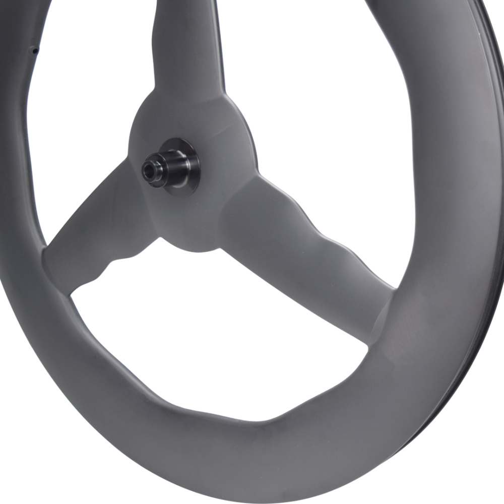 75-80mm Depth Tri-spoke Undulating Wheels 28mm Width 36T Ratchet Hub Tubeless