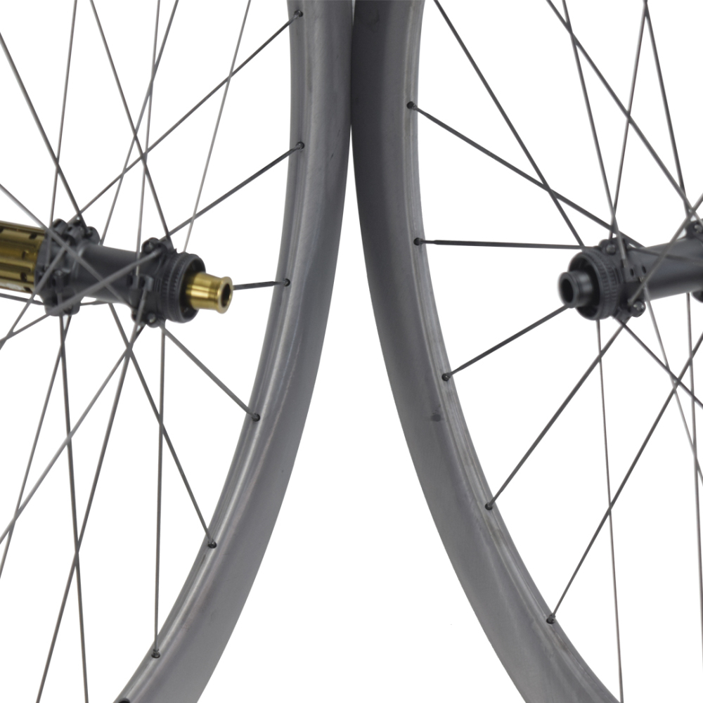 Carbon Spoke Wheelset – Hand-Built Straight-Pull, Center Lock, Compatible with Shimano/SRAM, Lightweight for Road, Gravel & MTB Bikes CS04