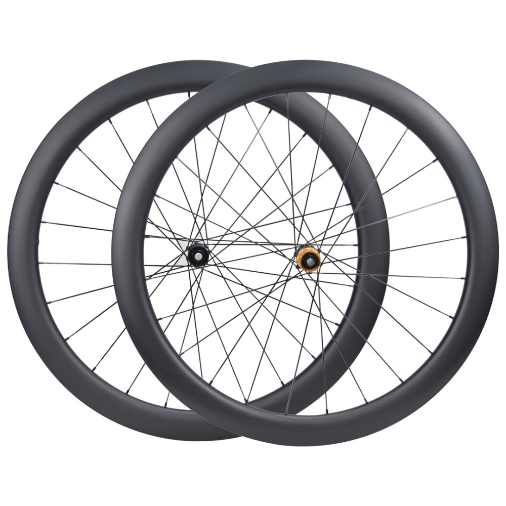 700C Carbon Road Bike Wheelset 26/28mm Width 45/50mm Depth UD Matte Tubeless Wheel, 54T Ratchet Center Lock Hub, Quick Release & Thru Axle, HG/XDR Freehub, Aero AS-Blade Spokes for 700C 25-45C Tire