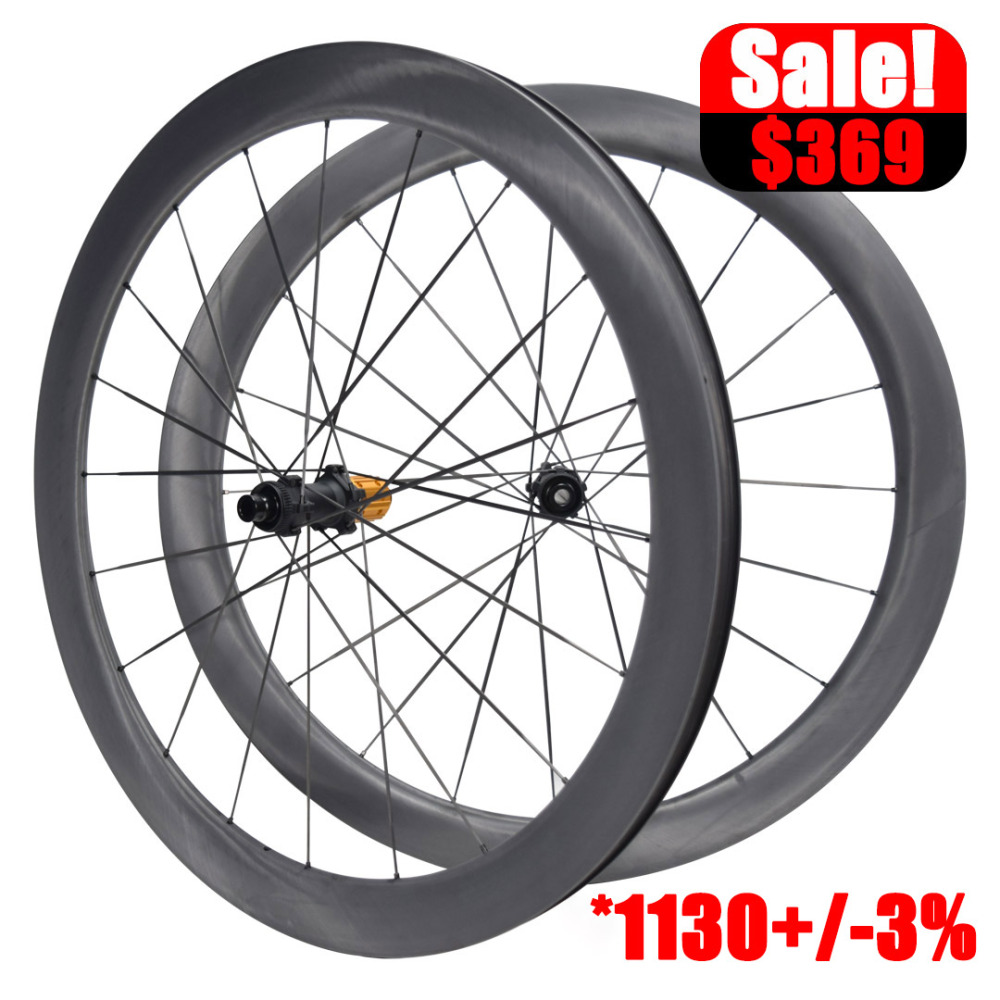 Lightweight Carbon Disc Wheelset 50mm Depth 54T Ratchet Center Lock Carbon Spoke Wheelset 700C