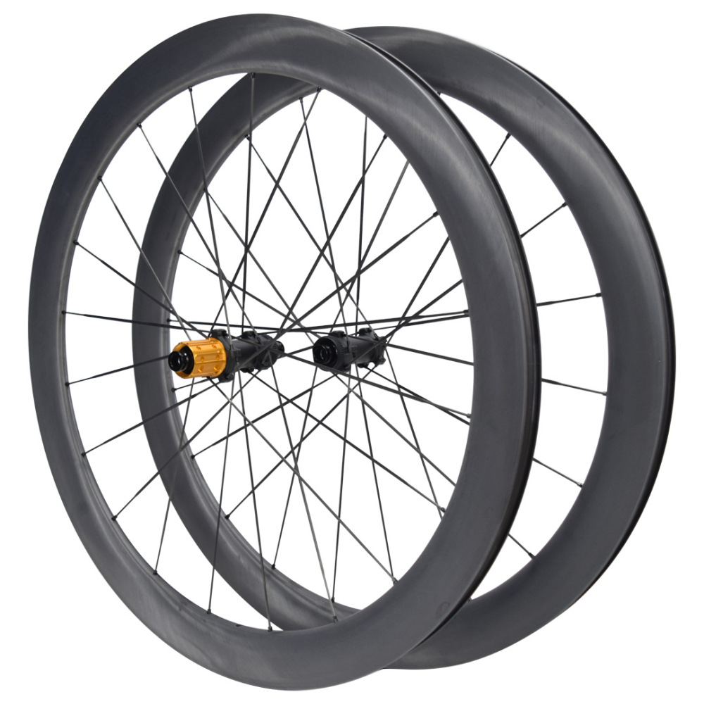 Lightweight Carbon Disc Wheelset 50mm Depth 54T Ratchet Center Lock Carbon Spoke Wheelset 700C