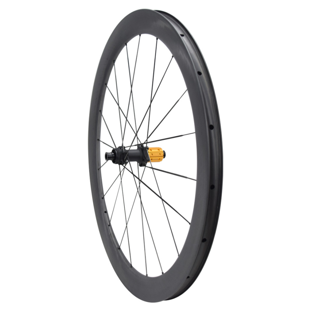 Lightweight Carbon Disc Wheelset 50mm Depth 54T Ratchet Center Lock Carbon Spoke Wheelset 700C